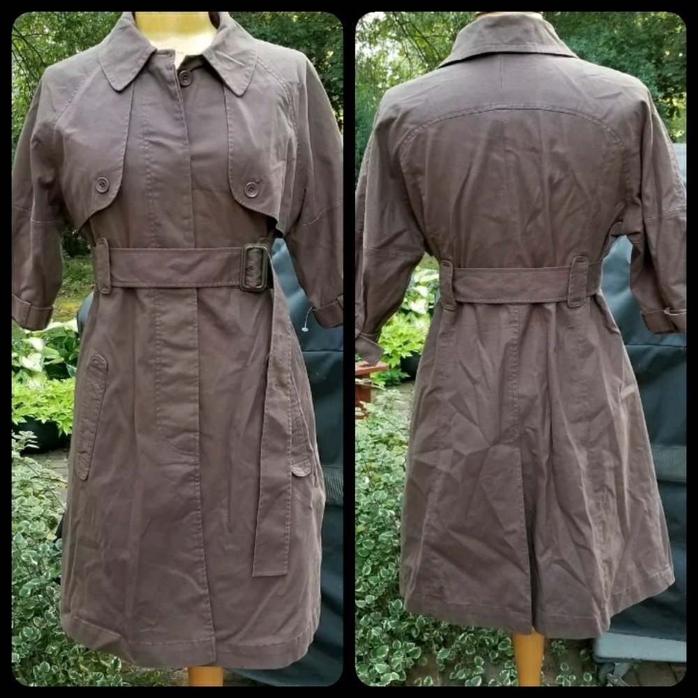 Vtg Y2k Inspector Gadget BB DAKOTA over coat 3/4 Sleeve Trench Or Dress